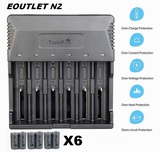 Trustfire TR-012 6 Slots Charger + 6x UltraFire 16340 CR123A PRO