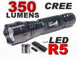 ULTRAFIRE 6P 350 Lumens R5 LED Tactical Flashlight 1MODE OR 5MOD