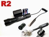 Tactical R2 CREE LED Flashlight w/ Mount + Remote RIFLE COMBO