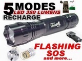 Ultrafire R5 350 Lumen LED 5 MODE RECHARGEABLE TORCH Set