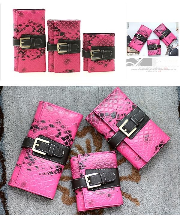 GENUINE LEATHER HOT PINK LADIES WALLET-SMALL
