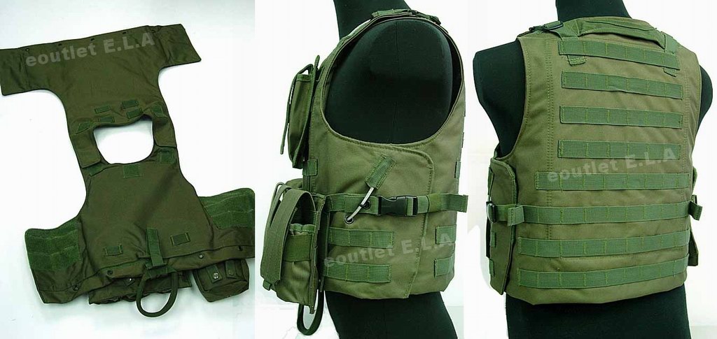USMC MOLLE Combat Assault Plate Carrier Vest OD