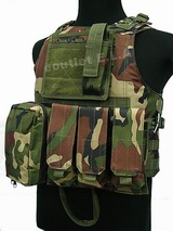 USMC MOLLE Combat Assault Plate Carrier Vest WoodLand