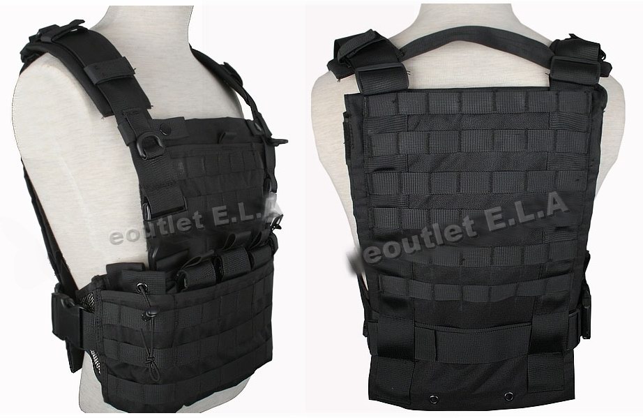 USMC WSH MOLLE Combat Carrier Chest Rig Vest Black