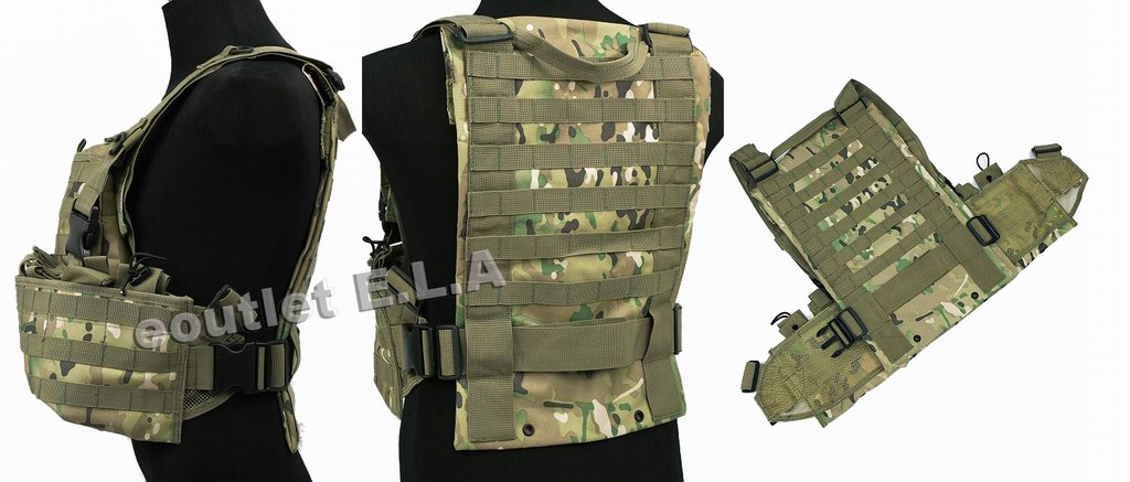 USMC WSH MOLLE Combat Carrier Chest Rig Vest Multicam