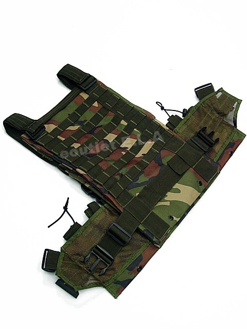 USMC WSH MOLLE Combat Carrier Chest Rig Vest Woodland