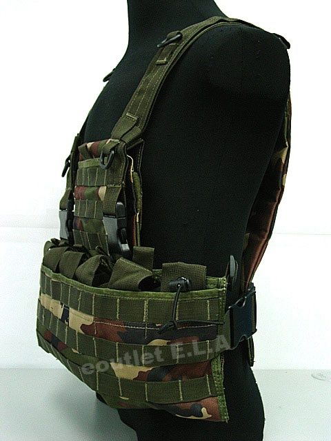 USMC WSH MOLLE Combat Carrier Chest Rig Vest Woodland
