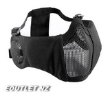 P.D RAGE Foldable Half Face Mask Metal Mesh w/Ear Protect Black