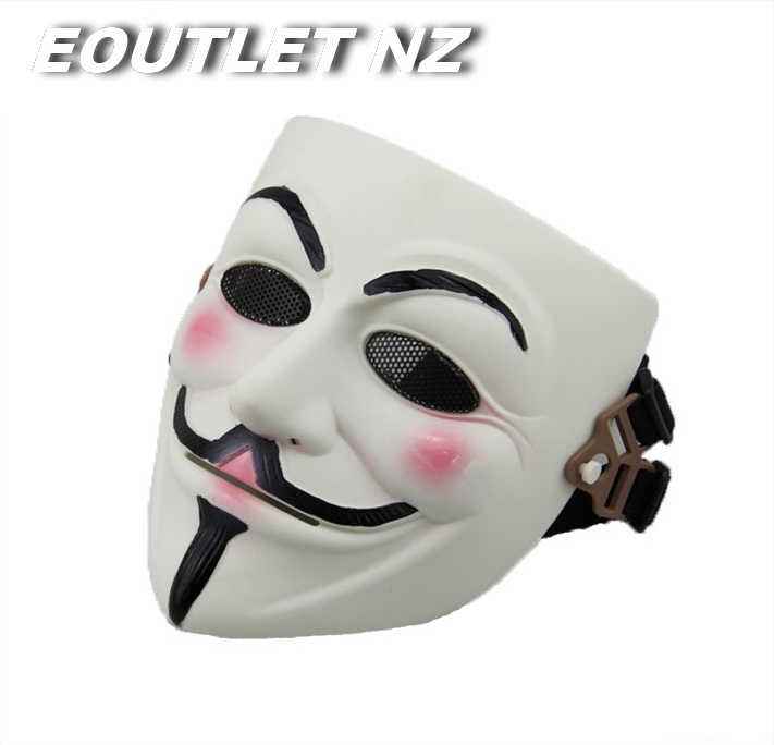 Wire Mesh V FOR VENDETTA Airsoft Costume TPU Mask WHITE