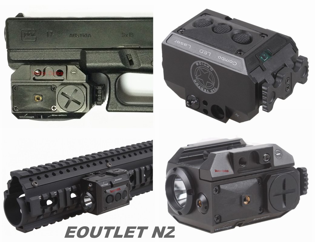 Vector Optics Blackout Pistol Green Laser Flashlight Combo Sight