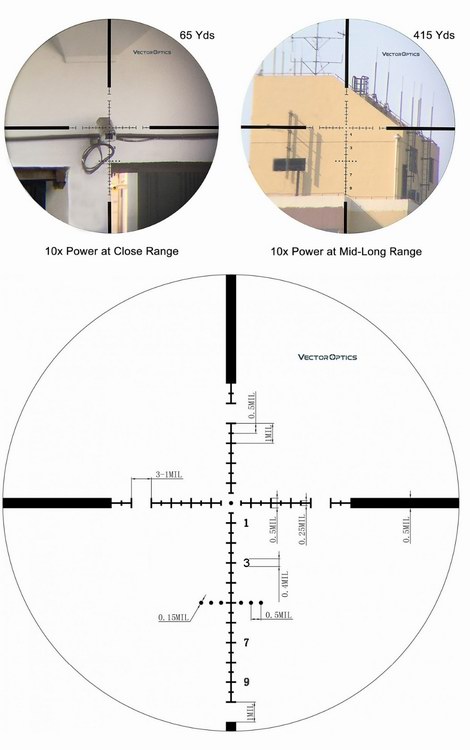 Vector Optics Marksman 10x44 Sniper Riflescope w/ Honeycomb