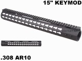 Tactical AR10 .308 15" Inch Slim KeyMod Free Float Handguard