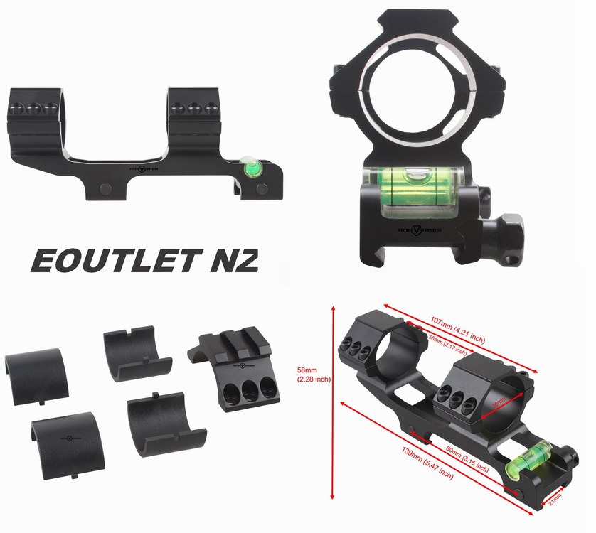 TacVector 25-30mm One Piece Cantilever Bubble Scope Mount w/TopR