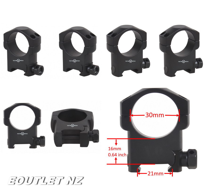 VO Tactical 30mm High Mark Weaver Mount Ring PAIR - HIGH