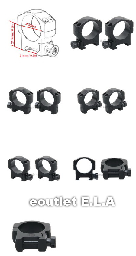 VO Tactical 30mm LOW Mark Weaver Mount Ring PAIR - LOW