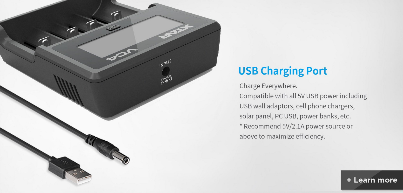 XTAR VC4 USB Li-ion/Ni-MH Battery LCD Charger