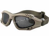 Airsoft No Fog Metal Mesh ZERO Goggle Glasses Tan