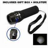 Zoomable AAA Powered CREE LED Torch w/Holster+Box
